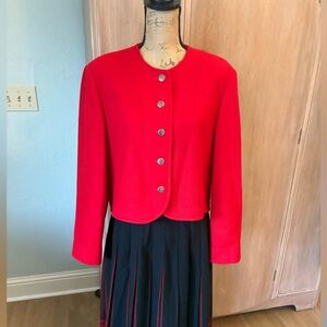 Vintage Pendleton Virgin Wool Vibrant Red Suit Jacket blazer lady Holiday 14